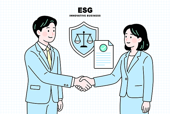 여자 남자 일러스트 회사 비즈니스 회의 협력 악수 협상 믿음 업무 보호 계약 약속 법 증명서 ESG 국내일러스트 AI파일 감정 컨셉 사람 손짓 작업 경영 파일형식 벡터 모션