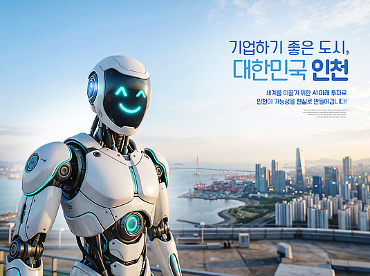 PSD 편집이미지 산업 회사 미래 기술 도시 발전 로봇 투자 인천 전경 이미지편집 컨셉 비즈니스 한국 풍경 파일형식 탑뷰 아시아 나라