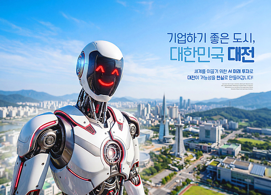 PSD 편집이미지 회사 산 기술 표정 웃음 도시 발전 로봇 투자 대전 AI_인공지능 이미지편집 컨셉 비즈니스 한국 파일형식 아시아 나라