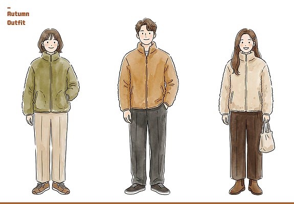 PSD 디자인 여자 남자 일러스트 바지 세명 점퍼 재킷 외출 코디 가을옷 스타일 오오티디 국내일러스트 옷 패션 하의 사람 외투 가을 신조어 파일형식 계절 상의 유행어 유행