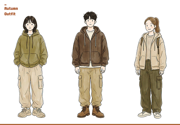 PSD 모델 캐릭터 디자인 여자 남자 일러스트 바지 일상 도시 그림 후드티셔츠 코디 가을옷 스타일 오오티디 국내일러스트 옷 패션 티셔츠 하의 사람 라이프 가을 신조어 파일형식 계절 셔츠 생활 유행어 상의 유행