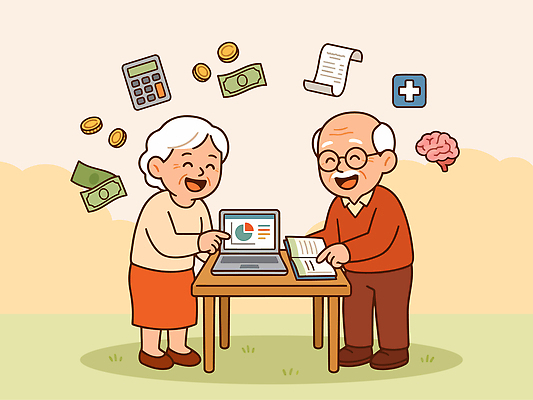 할아버지 노년 할머니 돈 일러스트 그래프 건강 대화 설명 노트북 컴퓨터 노부부 자료 계산기 정보 서비스 문서 소통 지원 치매 치매극복의날 국내일러스트 AI파일 부부 여자 기념일 남자 컨셉 모션 문구용품 말하기 성인 전자제품 장비 재산 질병 파일형식 벡터 커플 의학 사람 이벤트 금융 오브젝트 관계 경제