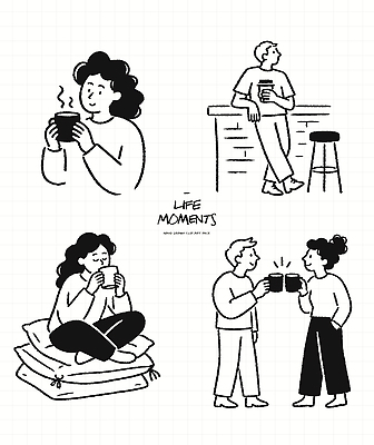 감정 커피 음료 일러스트 따뜻함 대화 서기 사람 앉기 여러명 일상 라이프 친구 소파 만남 바 낙서 즐거움 국내일러스트 AI파일 다수 컨셉 의자 관계 모션 말하기 생활 파일형식 벡터 가구 생활용품 오브젝트