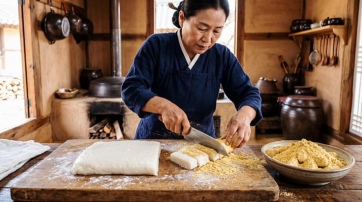 JPG 나무 편집이미지 전통 손 여자 음식 재료 탁자 떡 한국 요리 주방 칼 반죽 만들기 인절미 의료성형뷰티 편집실사 AI인물포토 AI콘텐츠 식물 아시아 가구 모션 사람 신체부위 CG 파일형식 AI포토 나라 생활용품 오브젝트