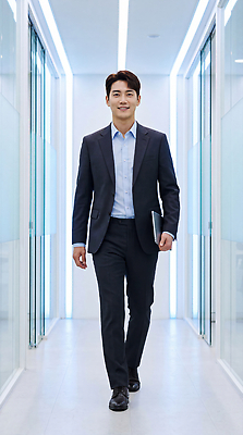 JPG 편집이미지 남자 비즈니스 직장 정장 사무실 걷기 직장인 복도 의료성형뷰티 이미지편집 AI인물포토 AI콘텐츠 직업 옷 회사 모션 사람 파일형식 AI포토