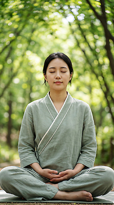 JPG 나무 편집이미지 여자 포즈 자연 휴식 평화 마음 숲 편안함 집중 명상 의료성형뷰티 편집실사 AI인물포토 AI콘텐츠 식물 컨셉 사람 감각 CG 생태계 파일형식 AI포토