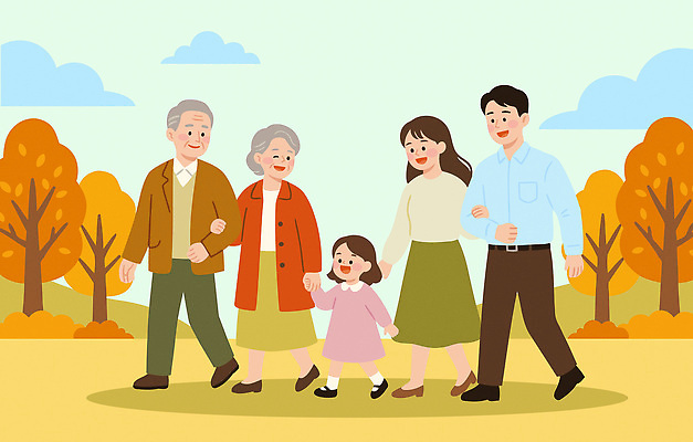 나무 공원 여자 노년 남자 행복 어린이 단풍 일러스트 가족 자연 함께함 소풍 걷기 산책 가을 즐거움 국내일러스트 AI파일 식물 계절 공공시설 감정 컨셉 잎 관계 모션 휴식 사람 성인 야외활동 생태계 파일형식 벡터 시설