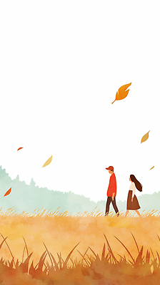 JPG 여자 남자 행복 일러스트 자연 바람 나뭇잎 사랑 풍경 초원 걷기 산책 만남 가을 한가함 국내일러스트 AI일러스트 AI콘텐츠 자연요소 계절 감정 컨셉 잎 모션 날씨 휴식 사람 생태계 파일형식 식물