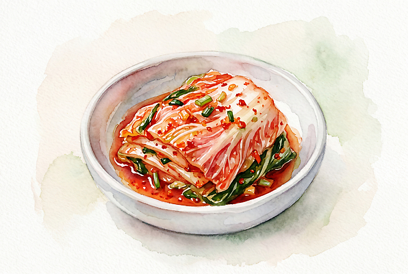 JPG 전통 한식 음식 채소 일러스트 반찬 김치 건강 요리 식사 매움 국물 고춧가루 국내일러스트 AI일러스트 AI콘텐츠 맛 가루 파일형식 컨셉