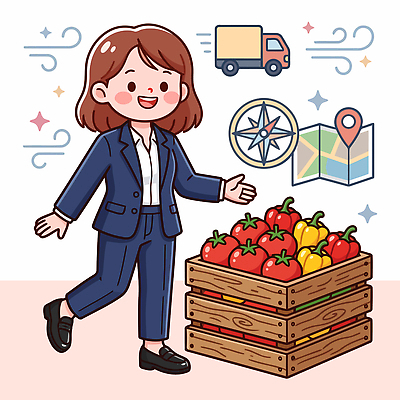 여자 백그라운드 이동 지도 채소 일러스트 사업가 안내 미소 농작물 상자 판매 트럭 신선 도시 작업 고객 상업 국내일러스트 AI파일 직업 컨셉 농업 자동차 표정 사람 파일형식 벡터 산업 육상교통 교통수단 교통