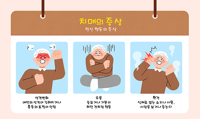 노년 일러스트 설명 성인 치료 변화 알츠하이머 이해 증상 치매 혼란 국내일러스트 AI파일 컨셉 의학 모션 사람 질병 파일형식 벡터