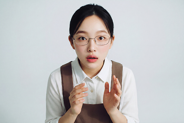 JPG 편집이미지 손 여자 감정 안경 포즈 표정 놀람 취업준비생 의료성형뷰티 편집실사 AI인물포토 AI콘텐츠 잡화 사람 신체부위 구직 CG 파일형식 AI포토 컨셉