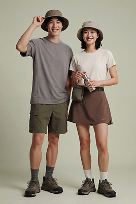 JPG 편집이미지 모자 커플 옷 여자 남자 바지 자연 웃음 캐주얼 물병 등산복 준비 등산모자 의료성형뷰티 스타일 편집실사 AI인물포토 AI콘텐츠 잡화 관계 하의 표정 사람 등산 물통 CG 생태계 파일형식 AI포토 트래킹 레저