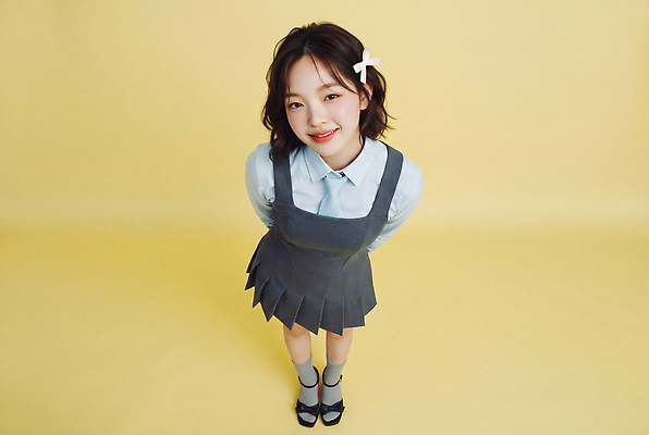 JPG 편집이미지 여자 리본 포즈 미소 웃음 하이앵글 의료성형뷰티 스타일 편집실사 하이틴 AI인물포토 AI콘텐츠 뷰포인트 컨셉 표정 사람 CG 파일형식 AI포토