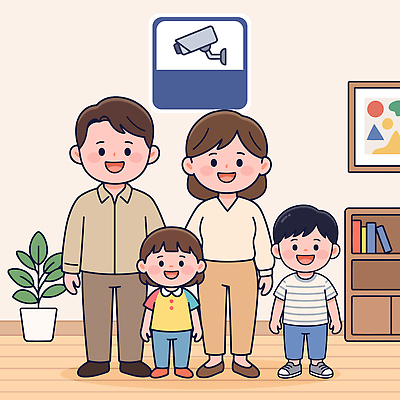 식물 행복 어린이 거실 일러스트 가족 남편 함께함 서기 웃음 일상 카메라 화목 방 아내 감시카메라 홈캠 국내일러스트 AI파일 감정 컨셉 관계 모션 표정 사람 라이프 전자제품 파일형식 벡터 생활