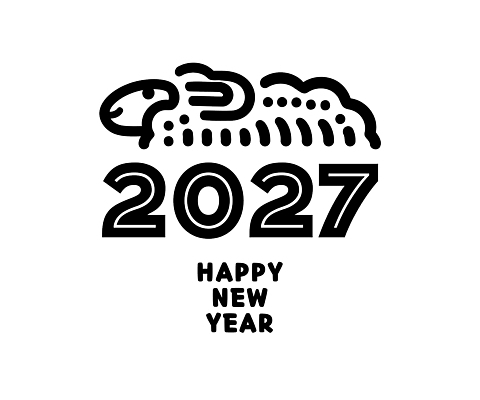 전통 문화 일러스트 새해 이벤트 숫자 인사 양 메시지 2027년 국내일러스트 AI파일 정미년 문자 포유류 예절 연도 파일형식 벡터 동물