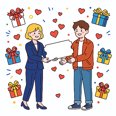 여자 기념일 남자 일러스트 이야기 선물 사랑 웃음 이벤트 상자 축제 기쁨 하트 축하 생일 즐거움 쿠폰 특가판매 국내일러스트 AI파일 모양 감정 컨셉 표정 사람 세일 파일형식 벡터