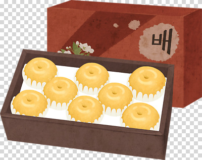 편집이미지 음식 빵 꽃무늬 포장 디저트 한국 선물 상자 노란색 과자 달콤 PNG 먹거리 아기자기 꽃 아시아 컬러 컨셉 무늬 맛 파일형식 식물 나라