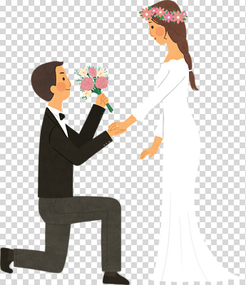 편집이미지 손 커플 드레스 여자 기념일 남자 꽃다발 결혼 관계 사랑 기쁨 무릎 PNG 제안 옷 꽃 감정 사람 이벤트 신체부위 파일형식 식물