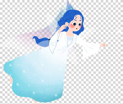 편집이미지 캐릭터 옷 상상 지팡이 하늘 동화 소녀 파란색 마법사 흰색 그림 마법 PNG 여자 어린이 컬러 파일형식 사람