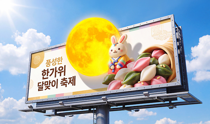 PSD 편집이미지 전통 명절 문화 음식 상징 한국 광고판 이벤트 추석 축제 보름달 토끼 한복 송편 달맞이 옥외광고 지역축제 이미지편집 한국전통 기념일 아시아 포유류 떡 알림판 반려동물 달 전통의상 판 파일형식 자연요소 동물 나라