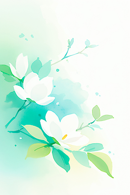 JPG 식물 꽃잎 꽃 백그라운드 잎 일러스트 자연 수채화 흰색 그리기 그림 부드러움 조화 AI일러스트 컬러 모션 감각 생태계 파일형식 AI콘텐츠