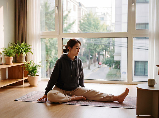 JPG 나무 편집이미지 라이프스타일 신체 요가 창문 아침 실내 건강 사람 건물 일상 운동 스트레칭 방 매트 도시 편안함 의료성형뷰티 편집실사 AI일러스트 AI콘텐츠 주간 식물 건축물 웰빙 내부 라이프 생활 감각 CG 파일형식 자연요소 건축