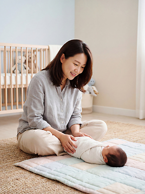 JPG 편집이미지 여자 행복 가족 엄마 아침 바닥 사랑 미소 일상 방 아기용품 육아 아기 의료성형뷰티 편집실사 AI인물포토 AI콘텐츠 주간 감정 관계 표정 사람 라이프 CG 오브젝트 파일형식 AI포토 자연요소 생활