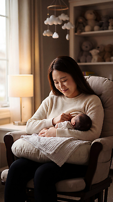 JPG 편집이미지 여자 창 의자 가족 안기 포옹 탁자 엄마 사랑 빛 방 육아 아기 편안함 의료성형뷰티 편집실사 AI인물포토 AI콘텐츠 감정 가구 관계 모션 사람 감각 CG 파일형식 AI포토 생활용품 오브젝트