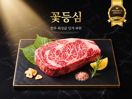 PSD 편집이미지 마늘 고급 레몬 소금 한우 프리미엄 한우세트 이미지편집 컨셉 채소 과일 소고기 파일형식 육류 식재료