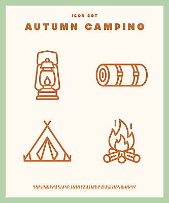 여행 일러스트 자연 텐트 야외 캠핑 장비 가을 랜턴 모닥불 침낭 국내일러스트 AI파일 계절 불 레저 조명 캠핑도구 생태계 파일형식 벡터 자연요소 도구