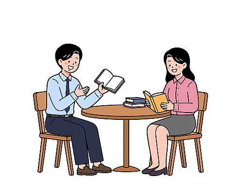 여자 남자 일러스트 탁자 함께함 이야기 대화 책 친구 독서 교양 즐거움 국내일러스트 AI파일 감정 가구 컨셉 관계 말하기 사람 파일형식 벡터 생활용품 모션 오브젝트