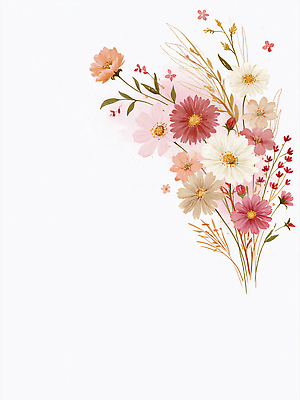 JPG 모양 식물 디자인 꽃 분홍색 꽃다발 백그라운드 일러스트 자연 장식 그림 조화 국내일러스트 AI일러스트 AI콘텐츠 컬러 생태계 파일형식