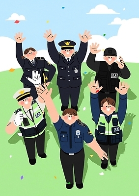 직업 감정 다수 컨셉 유니폼 모션 표정 사람 예절 경찰 가루 파일형식 벡터 법정기념일 경찰의날 인사 꽃가루 하늘 모임 웃음 여러명 긍정적 경찰복 평화 소통 즐거움 AI파일 일러스트 국내일러스트 올려보기 남자 여자 기쁨 손들기
