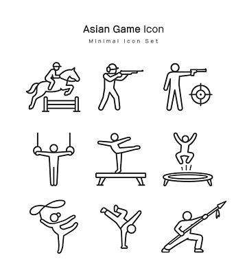 아이콘 아시아 운동선수 사람 픽토그램 심플 사격 리듬체조 아시안게임 경마 국가대표 기구체조 도마체조 링체조 트럼플린 2D아이콘 AI파일 나라 스포츠 놀이용품 체조 파일형식 벡터 운동 오브젝트 건강