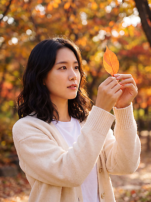 JPG 나무 편집이미지 응시 여자 잎 자연 나뭇잎 풍경 가을 의료성형뷰티 편집실사 식물 시선 계절 사람 CG 생태계 파일형식