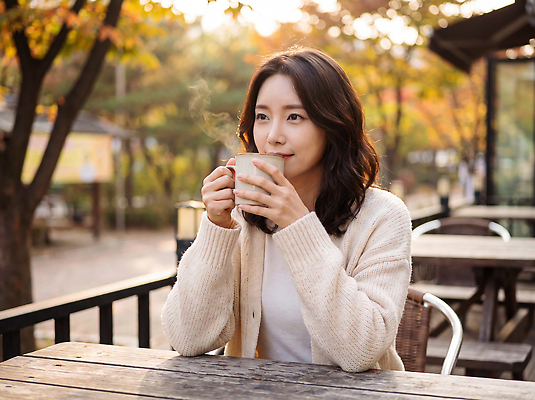 JPG 나무 편집이미지 여자 커피 음료 잎 대화 야외 카페 가을 향기 의료성형뷰티 편집실사 식물 계절 말하기 사람 상점 CG 냄새 파일형식 모션