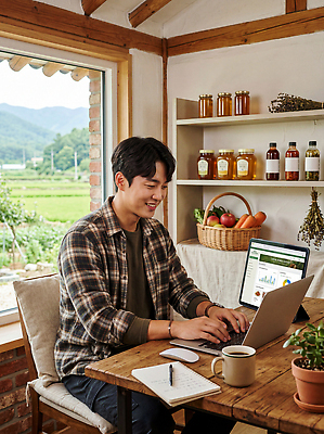 JPG 편집이미지 남자 커피 과일 창문 탁자 청년 컴퓨터 바구니 자료 농촌 작업 잼 귀농 의료성형뷰티 편집실사 음료 가구 농업 사람 성인 전자제품 시골 소스 CG 파일형식 산업 생활용품 양념 오브젝트