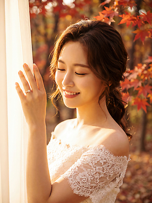 JPG 나무 편집이미지 손 여자 행복 웨딩드레스 포즈 단풍 자연 결혼식 미소 햇빛 가을 의료성형뷰티 스몰웨딩 편집실사 식물 드레스 계절 감정 결혼 잎 표정 사람 신체부위 빛 CG 생태계 파일형식 옷 이벤트