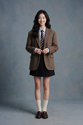 JPG 편집이미지 여학생 여자 교복 포즈 신발 학교 고등학생 양말 웃음 치마 재킷 의료성형뷰티 편집실사 학생 옷 교육 청소년 하의 표정 사람 외투 CG 파일형식 상의