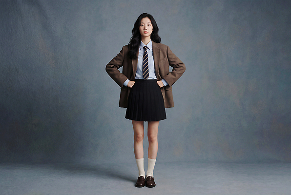 JPG 편집이미지 여학생 여자 교육 교복 셔츠 학교 고등학생 양말 실내 서기 학습 재킷 미니스커트 의료성형뷰티 편집실사 학생 옷 상의 모션 청소년 사람 내부 치마 외투 CG 파일형식 하의