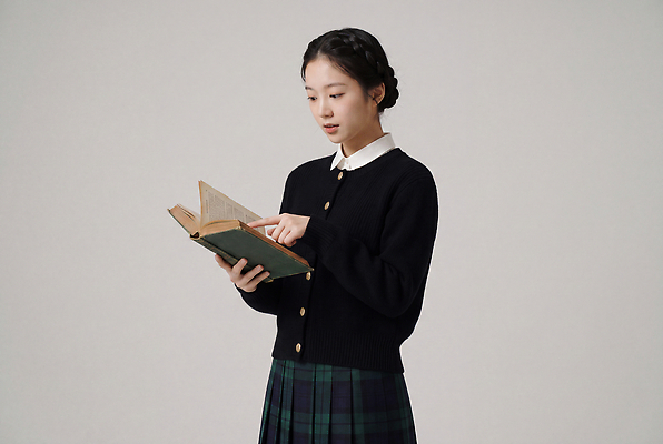 JPG 편집이미지 여학생 여자 교육 패션 손가락 청소년 책 학습 치마 독서 스웨터 집중 읽기 체크무늬 페이지 의료성형뷰티 스타일 중고등학생 편집실사 학생 손 컨셉 상의 무늬 모션 중학생 고등학생 하의 사람 CG 파일형식 옷 신체부위