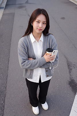 JPG 편집이미지 여자 커피 이어폰 셔츠 바지 거리 일상 스마트폰 귀걸이 검은색 흰색 카디건 출근 의료성형뷰티 편집실사 음료 컬러 음향기기 상의 장신구 하의 사람 라이프 핸드폰 스마트기기 외투 CG 출퇴근 파일형식 옷 비즈니스 생활 전자제품