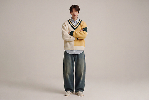 JPG 모델 편집이미지 옷 패션 스튜디오 조명 세트 촬영 청바지 스웨터 의료성형뷰티 편집실사 상의 바지 CG 파일형식 하의