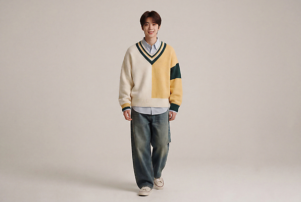 JPG 모델 편집이미지 디자인 옷 패션 남자 바지 스튜디오 미소 걷기 촬영 스웨터 의료성형뷰티 스타일 편집실사 상의 모션 하의 표정 사람 CG 파일형식