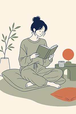 식물 라이프스타일 여자 가구 일러스트 휴식 조명 일상 책 초록색 인테리어 독서 편안함 읽기 미니멀 국내일러스트 AI파일 디자인 컬러 생활용품 컨셉 모션 사람 라이프 생활 감각 파일형식 벡터 오브젝트