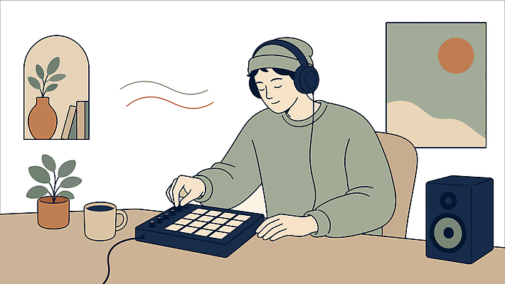 식물 커피 음악 일러스트 탁자 사람 스피커 소리 공연 장비 작업 비트 국내일러스트 AI파일 음료 음향기기 가구 채소 문화예술 이벤트 파일형식 벡터 생활용품 전자제품 오브젝트