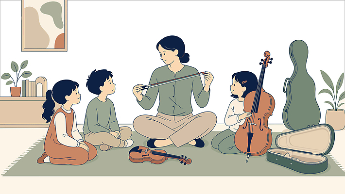 교육 문화 어린이 음악 연주 일러스트 가족 교사 바이올린 즐거움 첼로 관심 국내일러스트 AI파일 직업 감정 관계 현악기 문화예술 사람 파일형식 벡터 찰현악기 악기 현울림악기