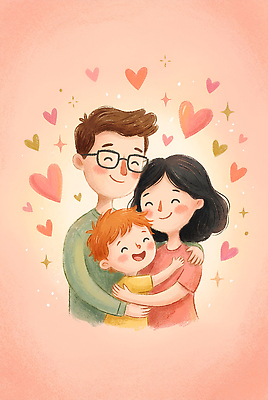 JPG 행복 어린이 예술 일러스트 가족 관계 포옹 상상 따뜻함 사랑 웃음 부모 세계 하트 그림 동심 국내일러스트 AI일러스트 AI콘텐츠 모양 감정 안기 표정 사람 파일형식 모션