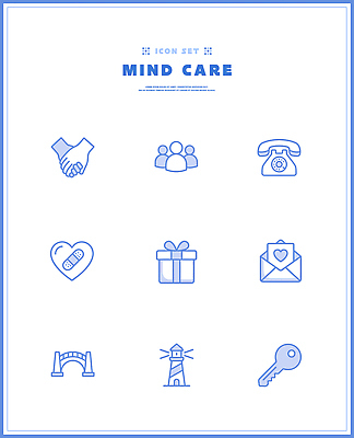 손 디자인 일러스트 열쇠 등대 관리 선물 여러명 세트 마음 다리 편지 통화 정신건강 국내일러스트 AI파일 다수 모션 건강 사람 신체부위 파일형식 벡터